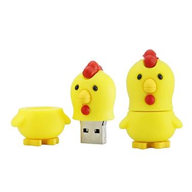 Imagem de Pen Drive USB em forma de frango de 128 GB, pen drive USB, pen drive, pen drive, pen drive, pen drive, pen drive, pen drive, armazenamento externo, memória flash, armazenamento USB 2.0 stick (amarelo)