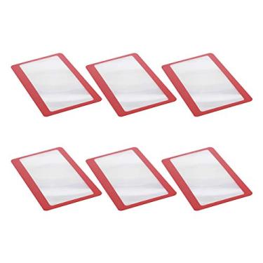 Imagem de Amplificador de Lente Fresnel Vermelho Bolso Flexível Cartão Othmro 5 peças para Lente Ampliação 3X, Red 6 Pcs