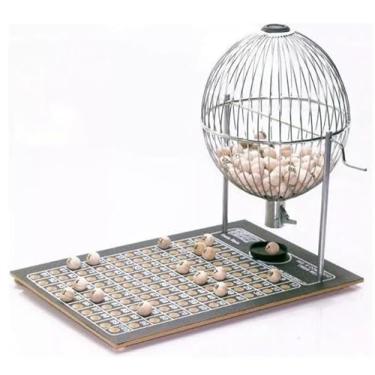 Imagem de Jogo De Bingo Completo Globo Nº3 Madeira Profissional 1 A 100