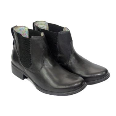 Imagem de Bota Botina Feminina Cano Curto Couro 55314 CL preto Cor:Preto;Tamanho:36;Genero:Feminino