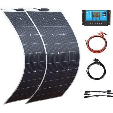 Imagem de Painel de energia fotovoltaica 500W 2PCS Painéis solares, painéis solares flexíveis com acessórios, módulo de alta eficiência carregador de energia fotovoltaica, para viagens em campervan