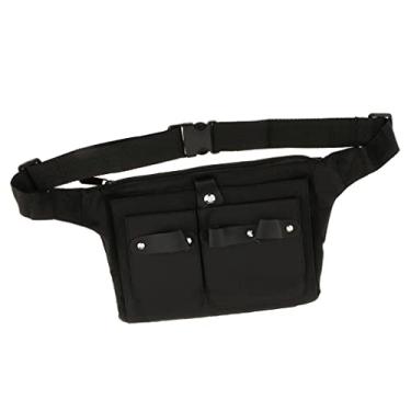 Imagem de Bolsa profissional de lona para tesouras de cabeleireiro na cintura para estilista e barbeiro, bolsa coldre de grande capacidade