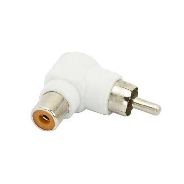 Imagem de Adaptador Rca 90 Graus - Branco - Cirilo Cabos