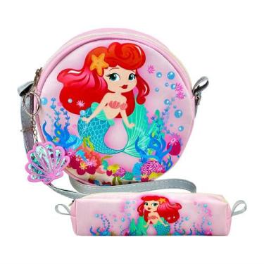 Imagem de Kit Bolsa Infantil Feminina com Estojo Sereia Magicc Bolsas KI-223