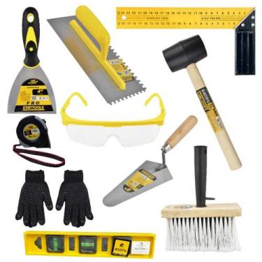 Imagem de Kit Ferramentas Para Obra Pedreiro Reforma 10 Peças Profissional Desem