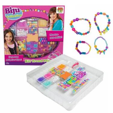 Imagem de Kit Miçanga Infantil Colorida Trend Plus Biju - Dm Toys