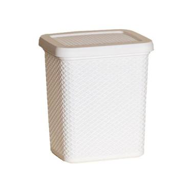 Imagem de Lixeira Línea 3,5L Branca Cesto Multiuso Com Tampa 21CM - Paramount