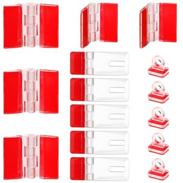 Imagem de Kit de dobradiças acrílicas e fivelas de trava autoadesivas, dobradiça de plástico autoadesiva para artesanato, dobradiça de piano contínua transparente para aquário, armários, recipientes