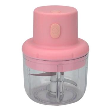 Imagem de Mini Processador De Alimentos Elétrico Recarregável Usb Rosa - BC BORA