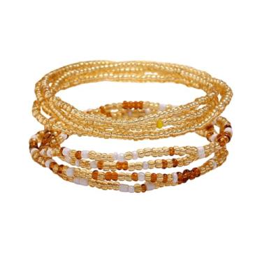 Imagem de Corrente com contas de cintura para mulheres, bijuteria de biquíni, estilo boêmio, contas coloridas, corrente de barriga empilhável para o verão, praia, viagem, joia corporal, Medium, Resina, resina