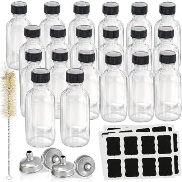 Imagem de Hadatido Pacote com 20 garrafas de vidro de 118 ml com tampas, frascos de amostra Wellness Shot Jar para uísque Bourbon, licor, poção, óleos, extrato de baunilha, tintura, molho picante, xarope, suco,