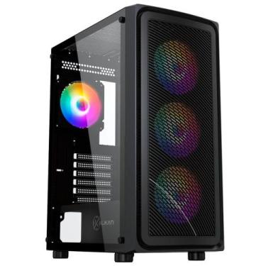 Imagem de Gabinete gamer mid tower 4 fan sem fonte kalkan joturn preto klk00038