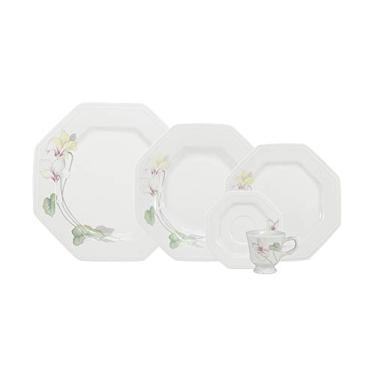 Imagem de Serviço de Jantar e Café 30 Peças em Porcelana, Octogonal, Decoração Encanto, Multicor, Porcelana Schmidt