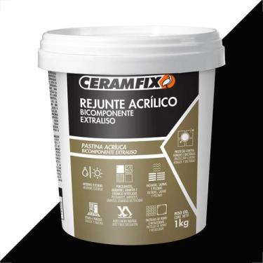 Imagem de Rejunte ceramfix acrilico 1kg bicomponente extraliso preto absoluto 