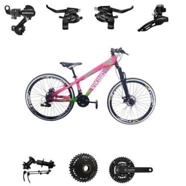 Imagem de Bicicleta Vikingx 24v Aro 26 Tuff 25 Aluminio Shimano Mtb Freeride Sus