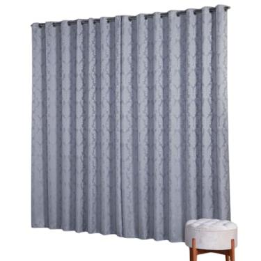 Imagem de Cortina Jacquard Tecido Grosso com Desenho 4,00M x 2,70M para Porta Sala ou Quarto Liso (CINZA)