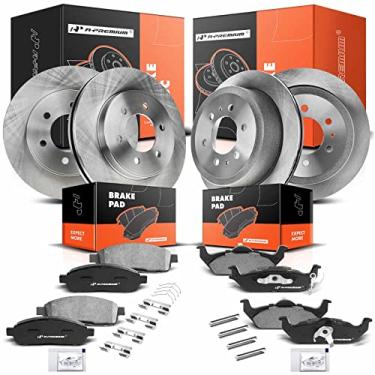 Imagem de A-Premium Rotores de Freio A Disco Ventilados Dianteiro e Traseiro + Kit de Pastilhas de Cerâmica Compatíveis com Modelos Ford e Lincoln Selecionados - para F-150 2004-2008, Mark Lt 2006-2008, Conjunt