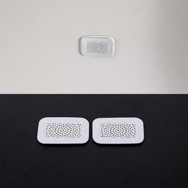 Imagem de HAGEZA Capa de painel de rede de malha para alto-falante de teto de carro de aço inoxidável, ForToyot-a Tundra 2022-2023, capa de acabamento da estrutura do alto-falante do teto do carro (prata)