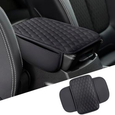 Imagem de vvag Capa de console central de carro, capa de apoio de braço de microfibra atualizada com 2 bolsas de armazenamento, protetor de caixa de armazenamento de console central resistente a arranhões