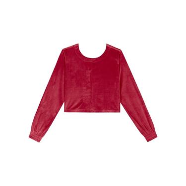 Imagem de Blusão Cropped De Mangas Longas Em Malha Plush Move-Feminino