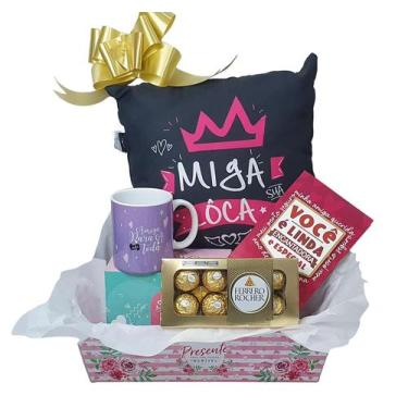 Imagem de Kit de presente para amiga Ferrero Rocher Almofada Amizade - Sude, Kit