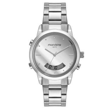 Imagem de Mondaine Relógio Feminino Anadigi Espelhado Prata