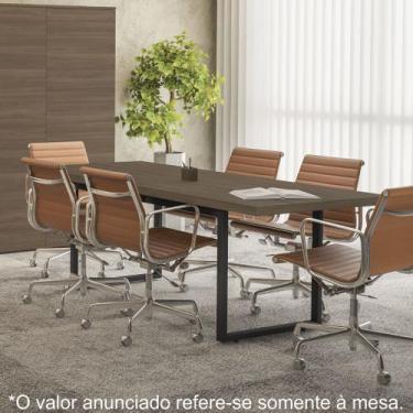 Imagem de Mesa para Reunião Estilo Industrial 2,20m Pés de Aço Frame F220 Kappes