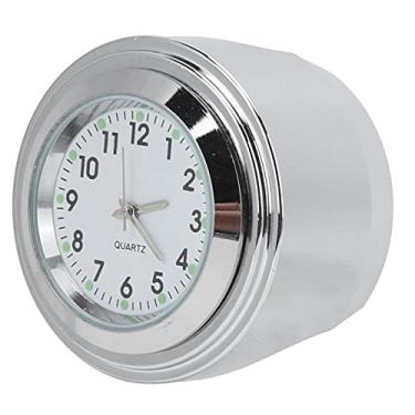 Imagem de ZJchao Relógio de Motocicleta, Relógio de Discagem para Motocicleta Universal Moto Redondo Redondo de Moto à Prova d'água para 7/8in -1in Guidão (Branco)