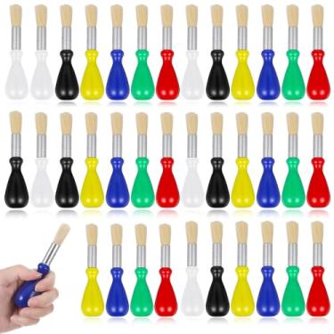 Imagem de 36 pincéis de pintura gordinhos para crianças a granel com alça colorida, lavável, fácil de segurar, cerdas veganas para bebês, pré-escolares, materiais de arte, projetos de artesanato