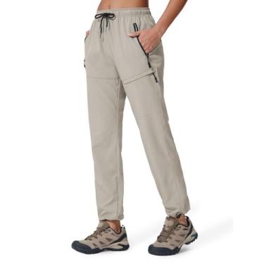 Imagem de Calças de caminhada Seamaid Quick Dry Lightweight para mulheres caqui