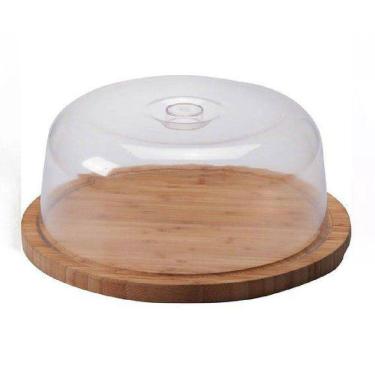 Imagem de Porta Bolo Bambu Com Tampa Acrílica Ecokitchen Mimo Style