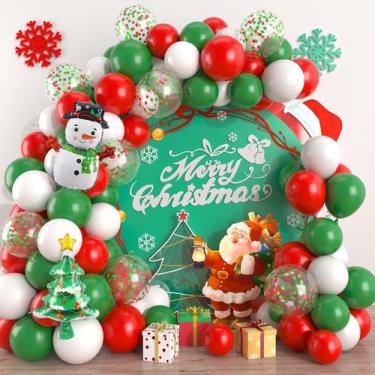 Imagem de Kit Balloon Garland Isndare Christmas Vermelho Verde Branco 104 unidad