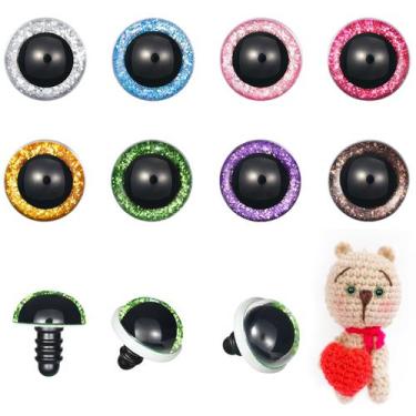 Imagem de MUCUNNIA 120 unidades de olhos de segurança com glitter de 18 mm para 