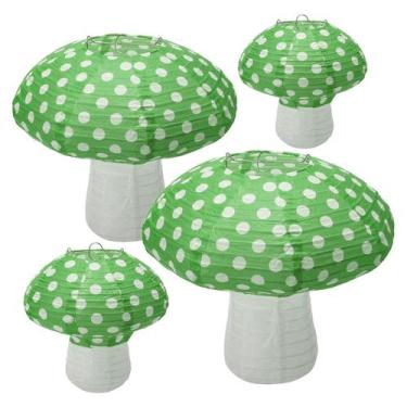 Imagem de Lanternas de papel Lampshade Windspeed Mushroom 20 e 30cm verdes