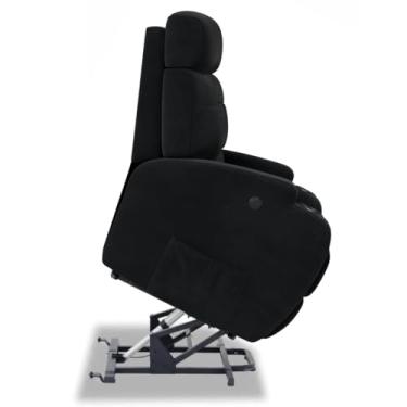 Imagem de Poltrona do Papai Reclinável Elétrica Bivolt Lift com Sistema de Elevação Em Bouclé - Modelo Florença Damie (Preto)