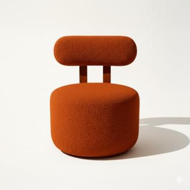 Imagem de Poltrona Lotus, Conforto Premium, Estilo e Sofisticação (Laranja Bouclé)
