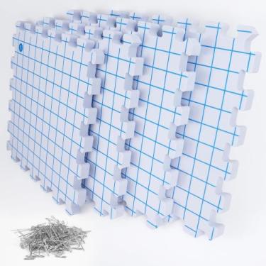 Imagem de Tapetes de tricô e crochê, pacote com 4, bolsa de armazenamento e alfi