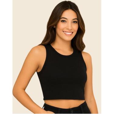 Imagem de Cropped Top Suplex Blusa Feminina Regata Básica Confortavel - Generica