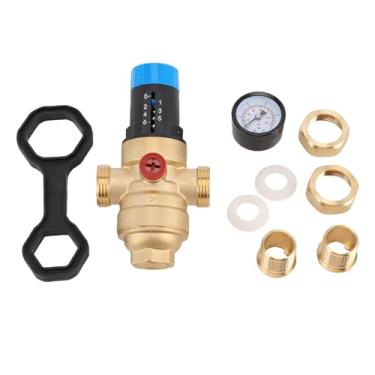 Imagem de Eujgoov Redutor de Pressão de água de Latão Duplo de 3/4 DN20 Com Medidor e Filtro de Tubo para Regulação de Pressão de água de Torneira