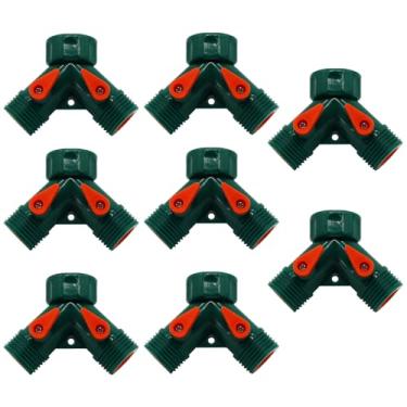 Imagem de Lamvbls 8 peças divisor de mangueira de jardim com válvulas de desligamento de irrigação de torneira, adaptador de 2 vias de 3/10.2 cm, válvula Y, conector de mangueira de jardim, adaptador de