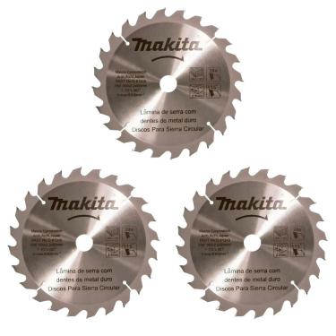 Imagem de Kit Com 03 Discos De Serra Circular Para Madeira 7.1-4 185mmx2.2mm 24 Dentes Makita D-51340