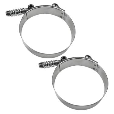Imagem de NYTKL 2 braçadeiras de mangueira de parafuso em T de 8,3 cm, braçadeiras de mangueira com mola de aço inoxidável, faixa de funcionamento de 78 mm-86 mm, braçadeira de tubo ajustável em forma de T para
