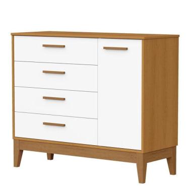 Imagem de Cômoda Sapateira Infantil Flip Branco Acetinado Savana - Reller