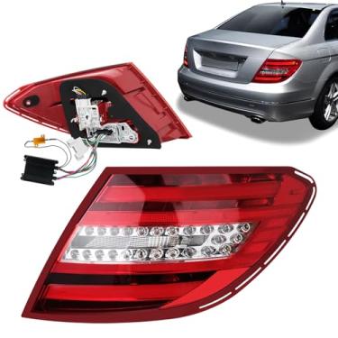 Imagem de Pinkomoto Luzes traseiras de LED direita W204 atualizadas compatíveis com Mercedes Benz C300 C350 C63 AMG 2008 2009 2010, luz traseira de seta de freio W204 direita, substituição da lanterna traseira
