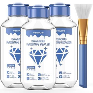 Imagem de VansyLife Selante de pintura de diamante, cola de pintura de diamante com pincel de cerdas macias, mantém fixo e brilhante para pinturas de diamante, acessórios de arte de diamante 5D e kit de