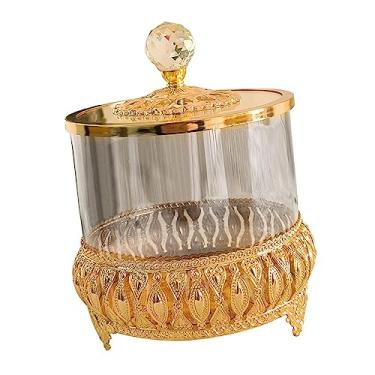 Imagem de Candy Jar Biscuit Containers Transparent Luxurious Food Canisters Display Organization for Bedroom Vanity Parties Centerpieces, M/731