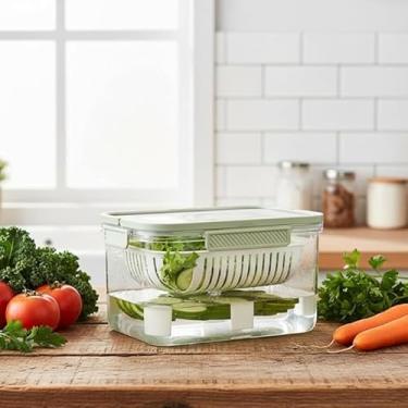 Imagem de Caixa Organizadora Com Escorredor para Cozinha, Armazenamento e Organização