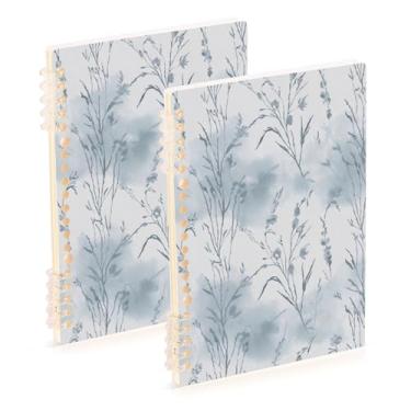 Imagem de Burbuja Cadernos com nome, papel pautado universitário A5 com 60 folhas, fichário para escritório, 2 unidades