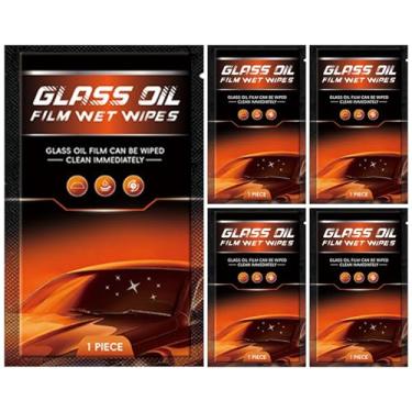 Imagem de Toalhetes De Limpeza Para Para-Brisas - 5 Unidades Hidratantes Antiembaçamento Para Limpeza Portátil - Produto Removedor De Película Para Vidros Automotivos - Para