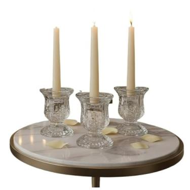 Imagem de Kit Porta Vela Castiçal De Vidro Resistente Decoração Festas Eventos(2)